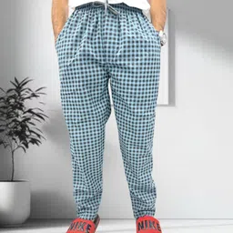 ismail blue checks pyjama full elastic sleepwear Men Pyjama-picture-12