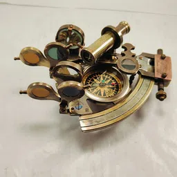 urva craft Handmade Brass Marine Sextant Compass, Nautical Navigation Instrument & Compass Compass image 3