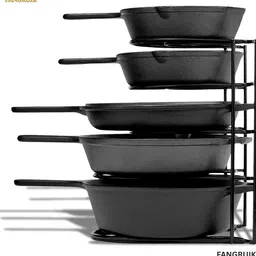 fangruik Utensil Kitchen Rack 5 Tier Iron Kitchen Rack for Pots, Pans, Plates, Trays, and Tawa Iron-picture-32