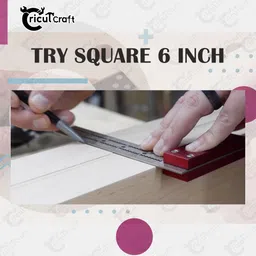 cricutcraft Carpenter try square 6inch steel ruler scale heavy duty 90 degree GUN_6_INF Tri-Square image 3