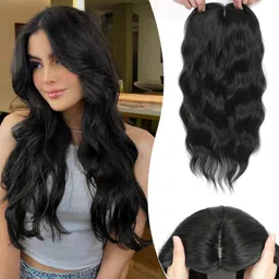 getvock HAIR Women's topper In 2 Snap Clip for Women | Real Topper Black Hair Extension-picture-12