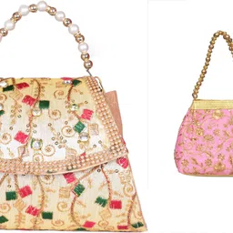 Women Gold, Pink Hand-held Bag-image-19