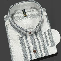 mildin Men Regular Fit Striped Spread Collar Casual Shirt-picture-13