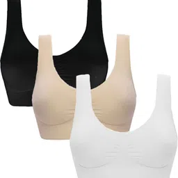 swatik Pack of 3 Women Sports Non Padded Bra-picture-15