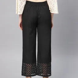 juniper Women Relaxed Black Cotton Blend Trousers image 2