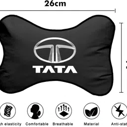 kioni Black Polyester Car Pillow Cushion for Tata image 5