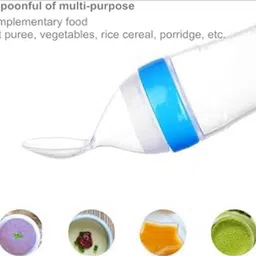 muphin trading company Baby Feeding Combo | Waterproof Bib set of-3 Silicone Feeder Bottle with Spoon Teether and Feeder image 2