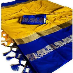 blue wish Unstitched Silk Blend Kurta & Churidar Material Self Design-picture-10