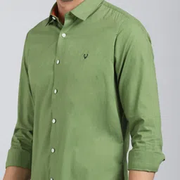 allen solly Men Slim Fit Solid Cut Away Collar Casual Shirt image 5