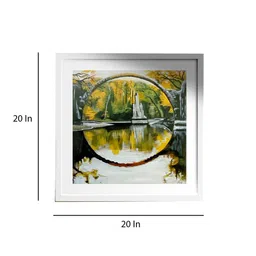 saffron art gallery Yellow The Bridge Canvas Original Wall Painting image 3