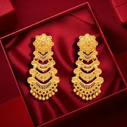 arch fashion Beautiful 3 Layerd Earrings Brass Chandbali Earring-picture-29