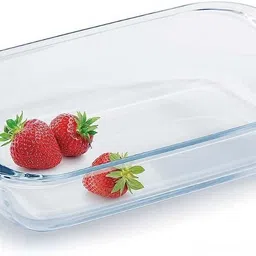 smilery Glass Serving Bowl Borosilicate Glass, Baking Tray, Oven Safe, Rectangle, Transparent,1000ML-picture-14