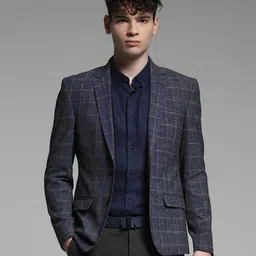 jack & jones Men Checkered Single Breasted Casual Blazer image 1