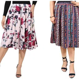 maiyyaa collection Women Printed A-line Multicolor Skirt-picture-17