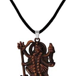 Hindu Deity Powerful Mata Goddess Maha Kali Kalika Devi Unique Pendant Necklace Rhodium Zinc, Metal Pendant-image-22
