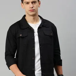 kashian Men Solid Denim Jacket image 4