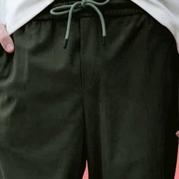 nivedanm Men Solid Dark Green Track Pants image 4