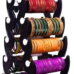dps 5 Step (White with Black) Bangle Stand,chudi stand,Bangle holder Jewellery Organizer-picture-28