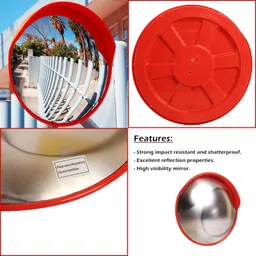 ladwa Convex mirror 24 inch/ 600mm diameter, Traffic Mirror, Parking Safety Unbreakable Mirror with Nut and Bolt , (60cm) with Adjustable Fixing Bracket Rearview Radar Mirror image 4