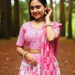 sujas Floral Print Semi Stitched Lehenga Choli image 4