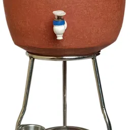 green touch Matka Kitchen Rack Large Mataka Stand, Pot Stand,Water Dispencer Stand, Filter Stand Stainless Steel With Fecility stand for water drop and glass Holder Carbon Steel image 5