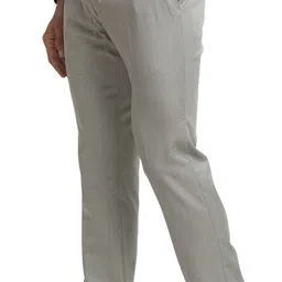 park avenue Men Slim Fit Grey Polyester Trousers image 3