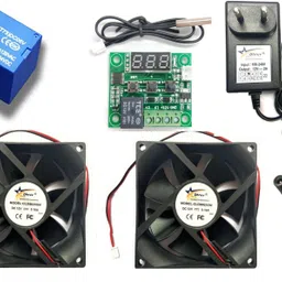 dhruv-pro Best Combo For Diy Incubator W1209 + 12v 2Amp Adapter + 2 Piece 3 inch fan + 12V DC Power 5 Pin Relay + DC Female power connector plug jack For 12v adapter Female power connector Temperature Sensor and Controller Electronic Hobby Kit-picture-15