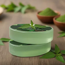 traytext NEEM_TULSI_A HOMEMADE HERBAL_SOAP_ENRICHED WITH 99% PURE GLYCERIN (200GM) image 3