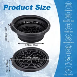 wrapwall Silicone Massage Bowl Facial Ice Bath Collapsible Bowl for Face Ice Bath image 2