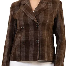twenty me Women Checkered Single Breasted Casual Blazer image 1
