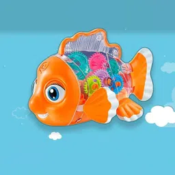 globular Transparent Concept Fish Gear Simulation Mechanical Sound and Light Toy image 2