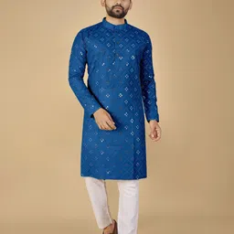 kurtaformen Men Embellished Cotton Rayon Straight Kurta-picture-11