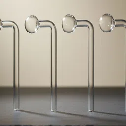 agnix 6 inch Bend Glass Oil Burner Pipe Transparent (Pack of 4) Borosilicate Glass Inside Fitting Hookah Mouth Tip image 4