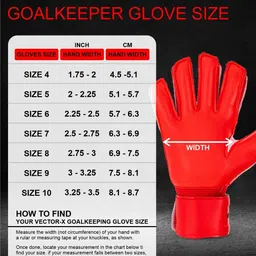 vector x Quantum Grip Latex Palm & Backend high density PU Goalkeeping Gloves image 3