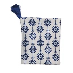 zeba Floral (52x84) White & Blue Cotton Blend Table Cloth image 2