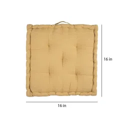 blanc9 Mustard Solid Cotton 16x16 Inches Floor Cushion image 3
