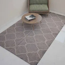Grey Wool Trellis 5 x 8 Feet Hand Woven Carpet by Jaipur Rugs-image-89