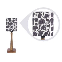 Brown Fabric Shade Table Lamp with Plastic Base by Green Girgit image 5