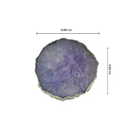 home arte Crystal Purple Stone Set of 2 Table Coasters image 3