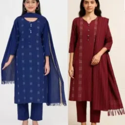 houseofc Women Khadi Cotton Kurta Pant Set-picture-27