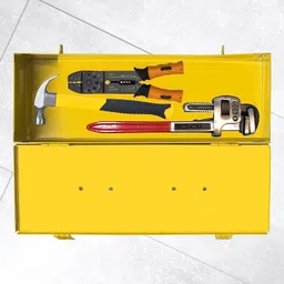 impulse by plantex Metal Tool Box Tool Kit Box for Home and Garage/Tool Box Without Tools (Yellow) DIY Repair Tool BoxTray Tool Box image 4