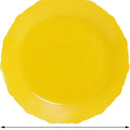 flipkart smartbuy Designer Plastic Dinner Plates For Families, Parties, Unbreakable | Yellow Dinner Plate image 4