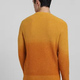 jack & jones Men Solid Round Neck Yellow Sweater image 3