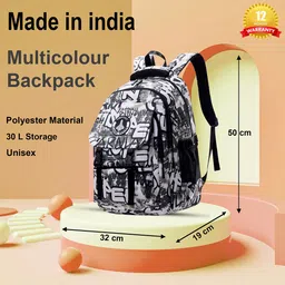 tinytot SB231_02 Large, 20 Inches, School Collage Backpack for Boys Girls Men & Women Waterproof School Bag image 3