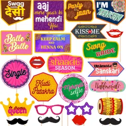 zyozi Wedding Photo Booth Props - 24 Designs, Photo Booth Props Wedding, Photo Booth Board image 1