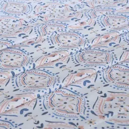 maspar Orange Geometric Print 144 TC Cotton King Size Bed Sheet with 2 Pillow Covers Sensory Bloom Collection image 3