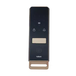 HAKEN SYSTEMS LLP Haken HDLE-COUPE Rim Digital Door Lock 5-Way with Fingerprint, PIN, RFID, Key & WiFi App (Matt Gold) Smart Door Lock image 1