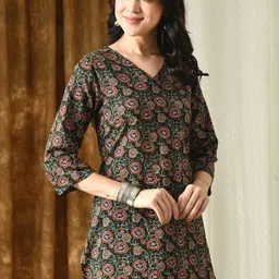 Floral Print Women Straight Kurta-image-1
