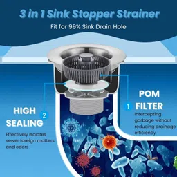 trendy appliances Basin, Bathroom Sink, Kitchen Sink Stainless Steel Push Down Strainer image 4