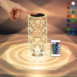 ms pro Crystal Lamp, 16 Color Changing Rose Diamond Table Lamp, USB Rechargeable Night Lamp image 1
